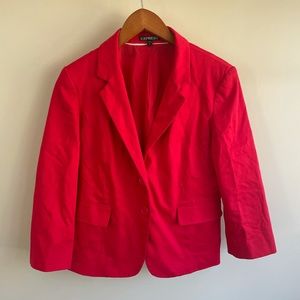 Red express button down blazer, size 10